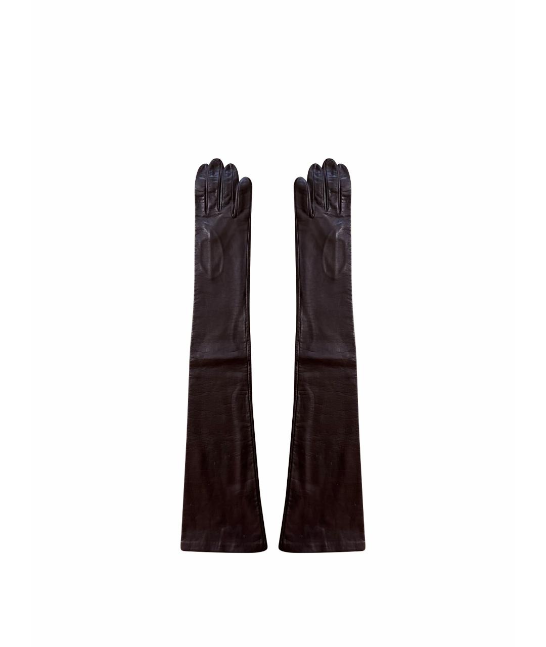SERMONETA Коричневые кожаные перчатки, фото 1
