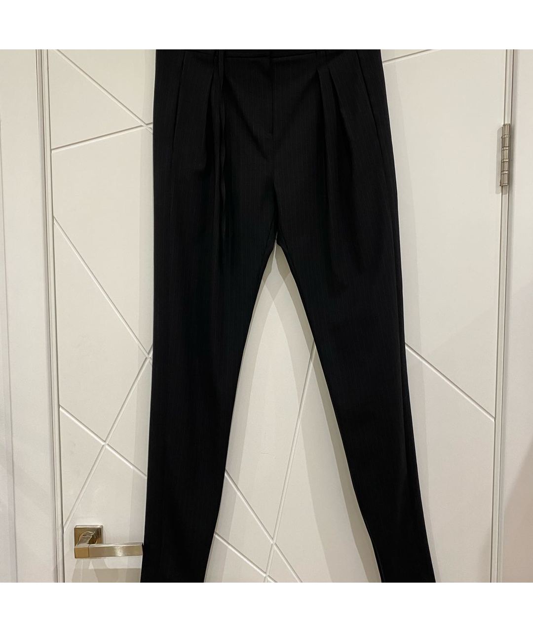 CHRISTIAN DIOR PRE-OWNED Черные шерстяные прямые брюки, фото 2