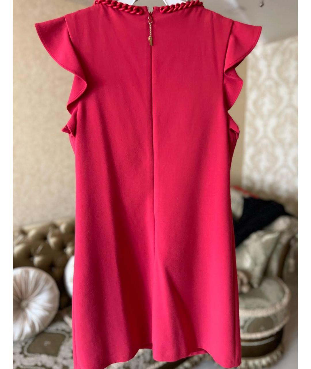 ELISABETTA FRANCHI Красное вискозное повседневное платье, фото 2