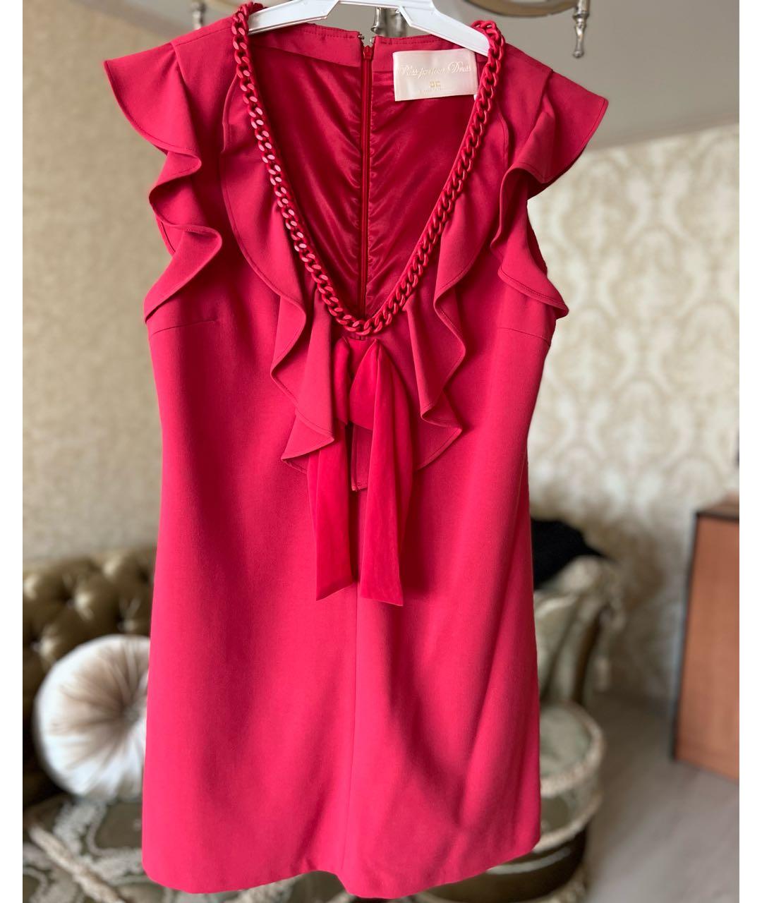 ELISABETTA FRANCHI Красное вискозное повседневное платье, фото 7
