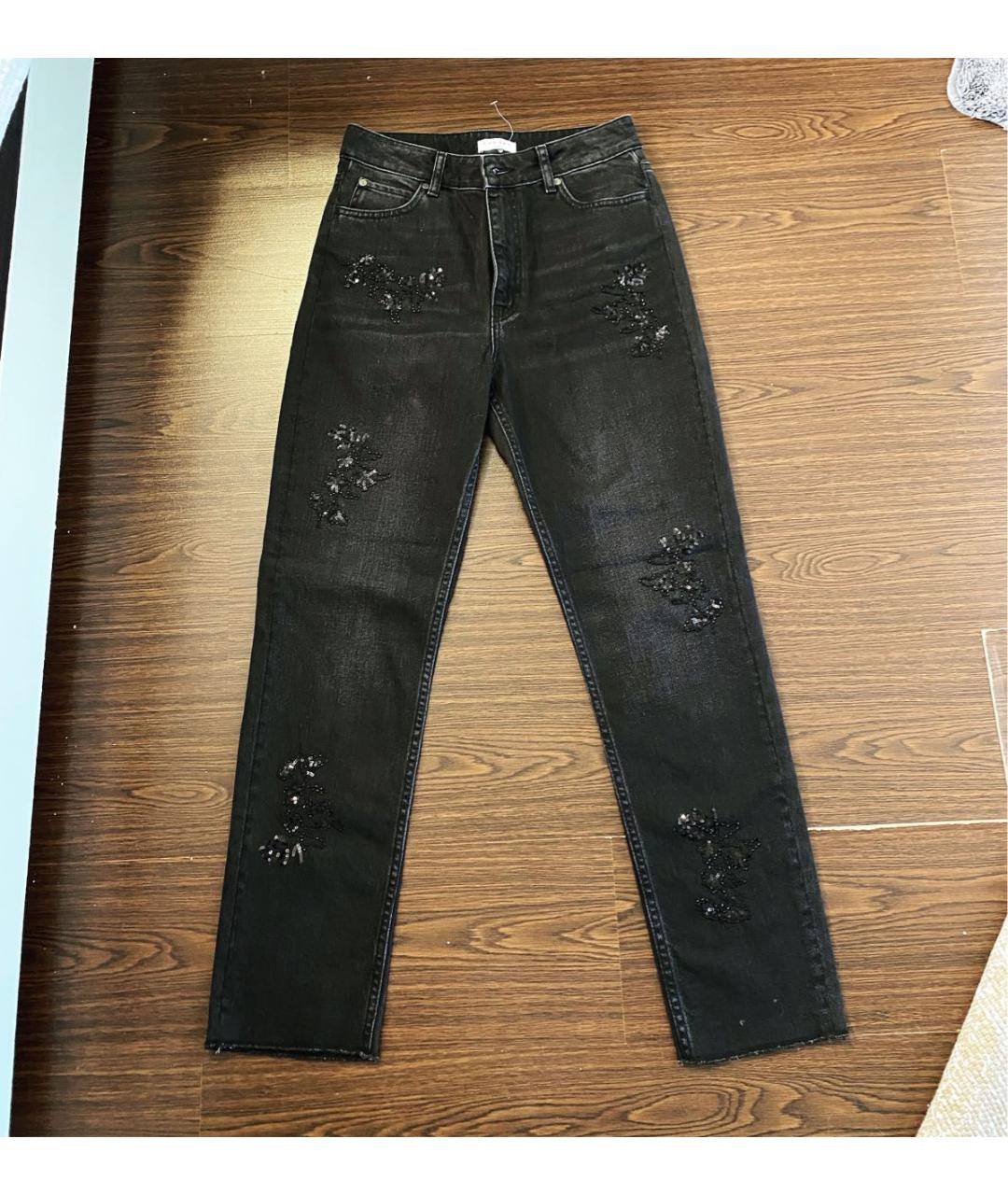 SANDRO Черные хлопковые прямые джинсы, фото 8