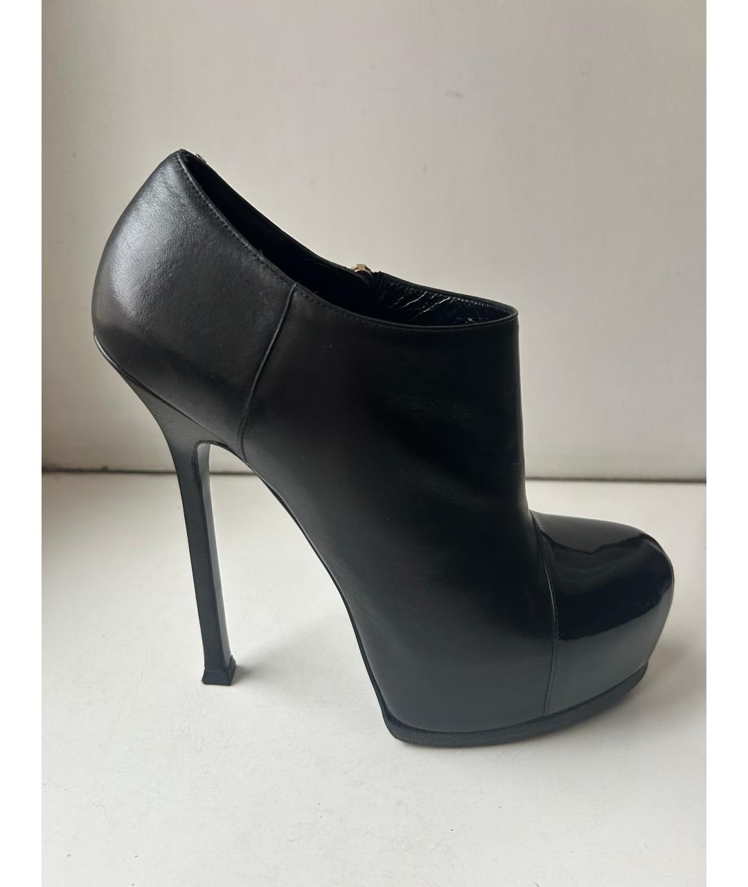 SAINT LAURENT Черные кожаные ботильоны, фото 6