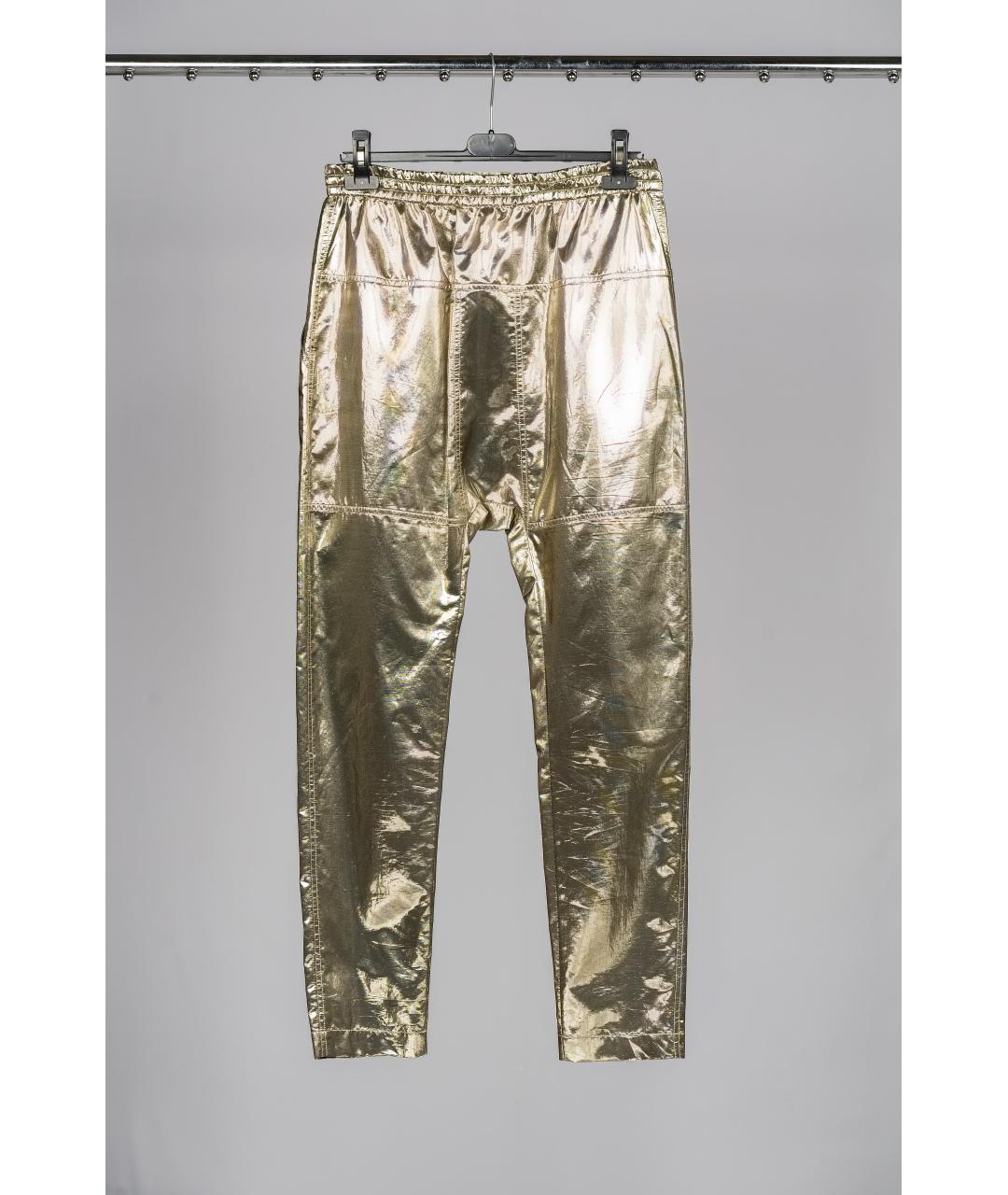 ISABEL MARANT Золотые шелковые прямые брюки, фото 2