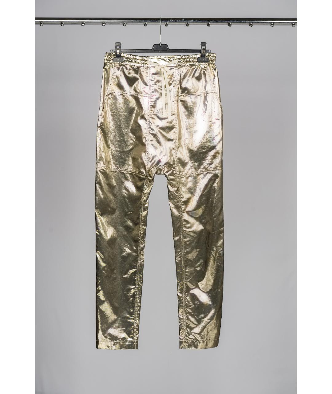 ISABEL MARANT Золотые шелковые прямые брюки, фото 3