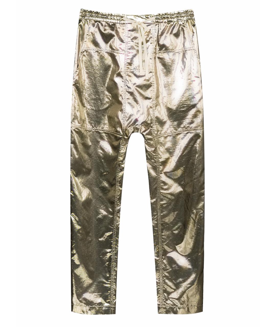 ISABEL MARANT Золотые шелковые прямые брюки, фото 1
