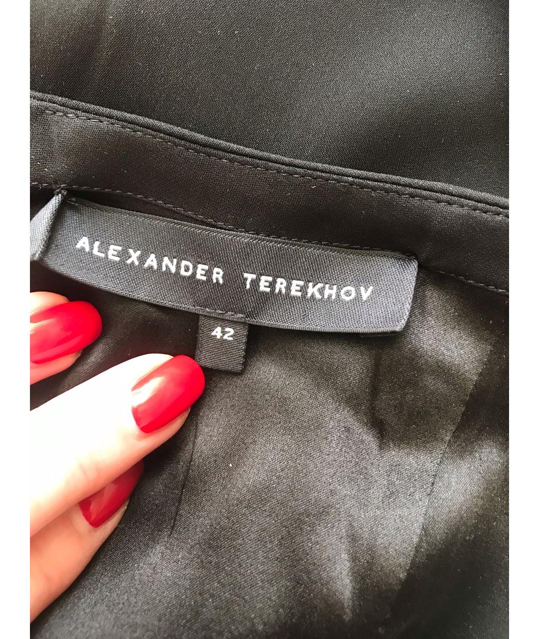 ALEXANDER TEREKHOV Черная шелковая юбка макси, фото 3