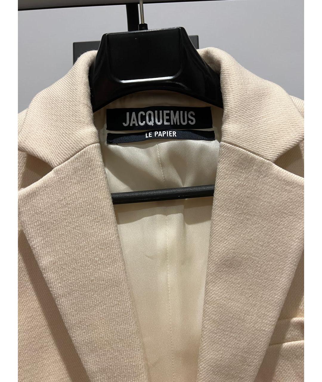 JACQUEMUS Бежевый шерстяной жакет/пиджак, фото 4