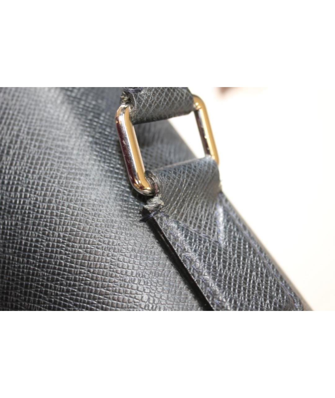 LOUIS VUITTON PRE-OWNED Темно-синий кожаный портфель, фото 5
