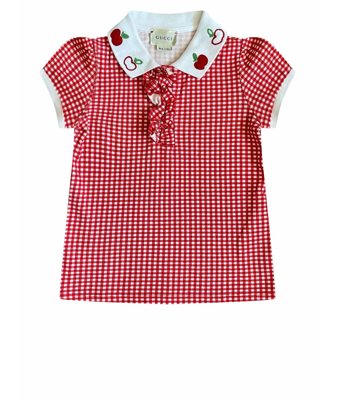 GUCCI Красный хлопковый детская футболка / топ, фото 1