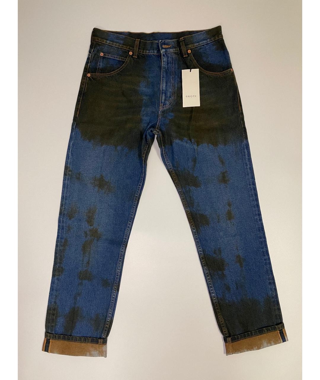 GUCCI Синие хлопковые прямые джинсы, фото 10