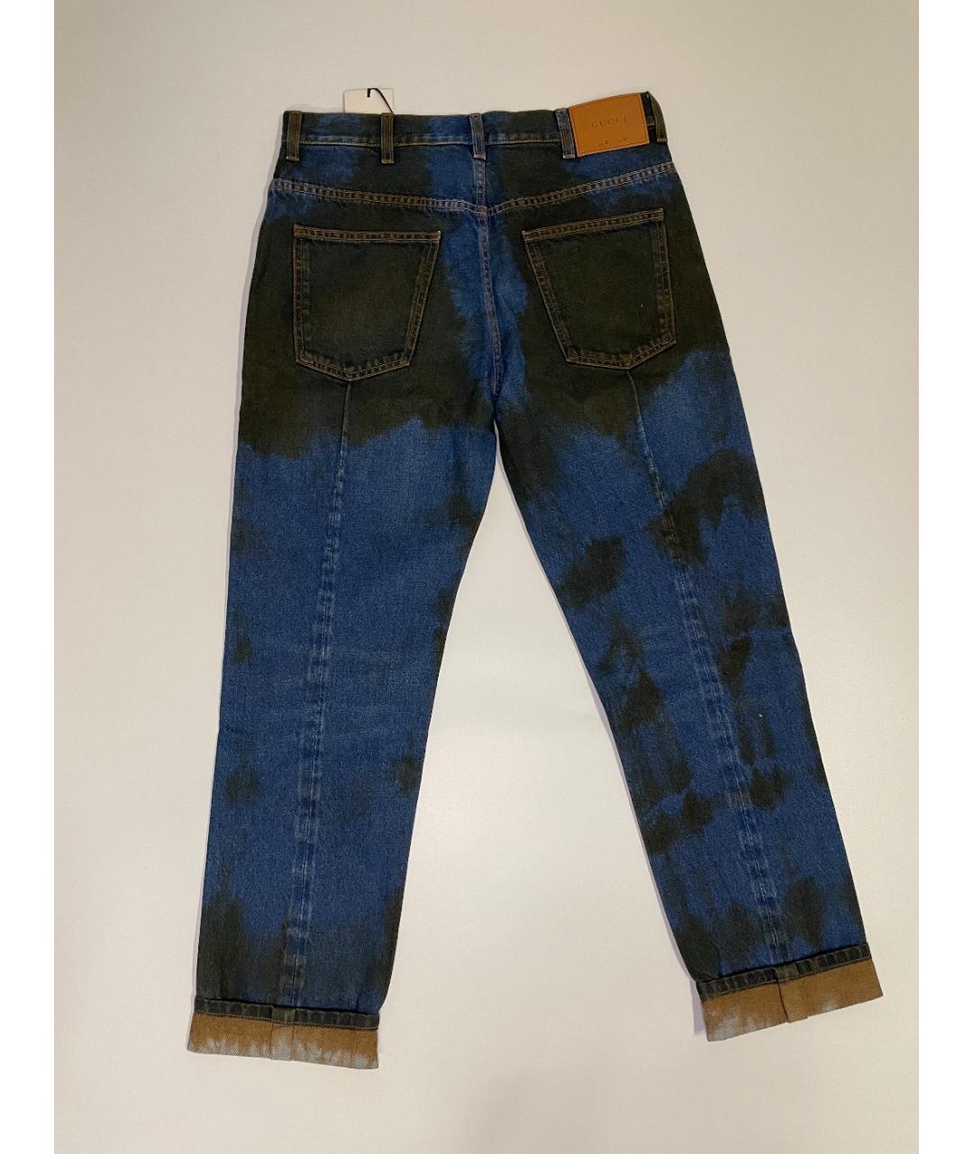 GUCCI Синие хлопковые прямые джинсы, фото 7