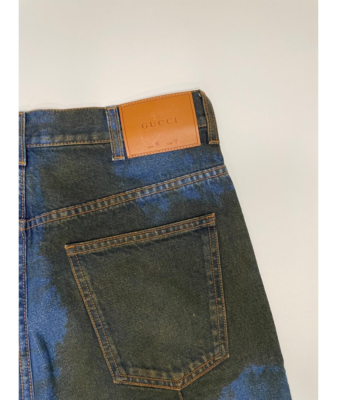 GUCCI Синие хлопковые прямые джинсы, фото 8