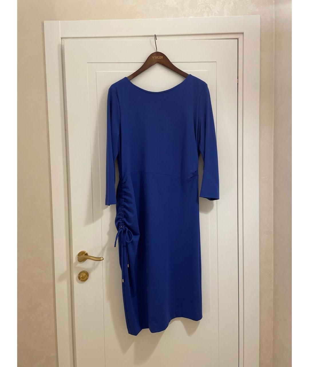ESCADA Синее вискозное коктейльное платье, фото 5