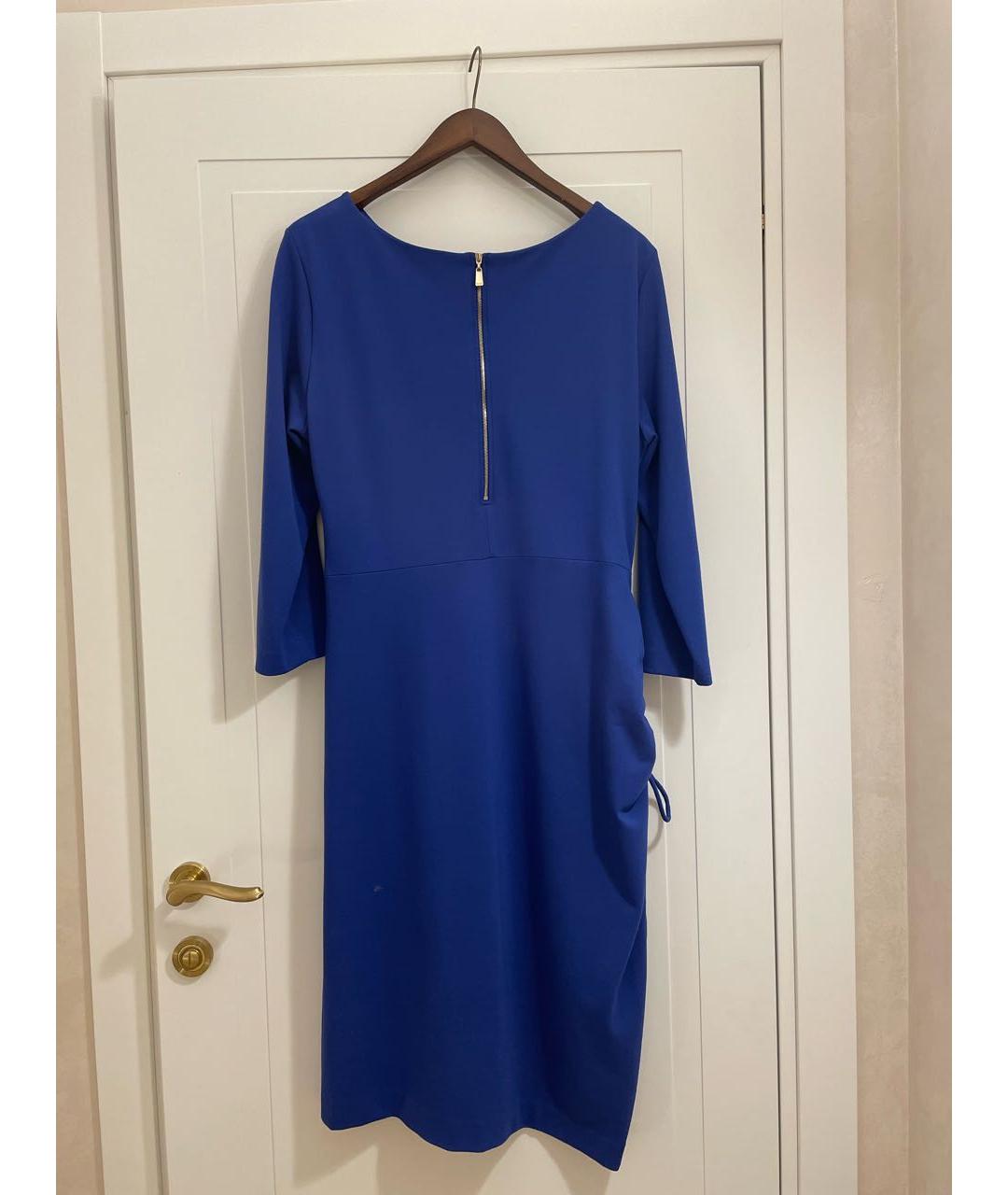 ESCADA Синее вискозное коктейльное платье, фото 2