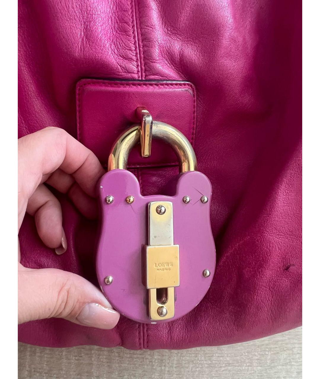 LOEWE Розовая кожаная сумка через плечо, фото 3