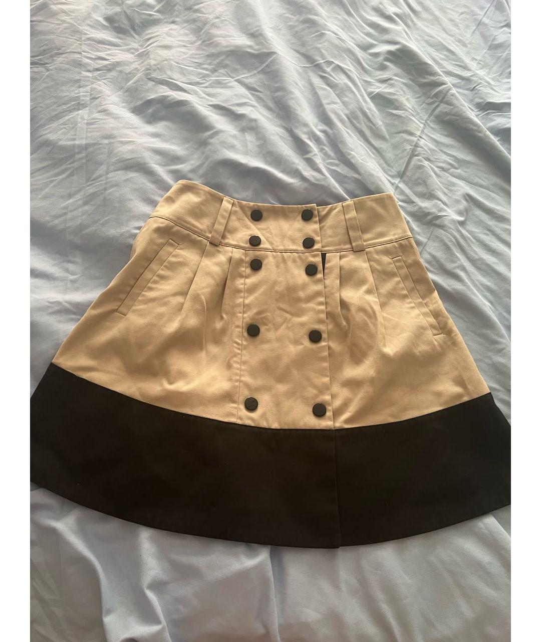 EMPORIO ARMANI Бежевая полиэстеровая юбка мини, фото 5