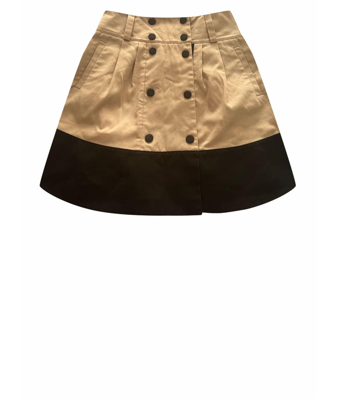 EMPORIO ARMANI Бежевая полиэстеровая юбка мини, фото 1