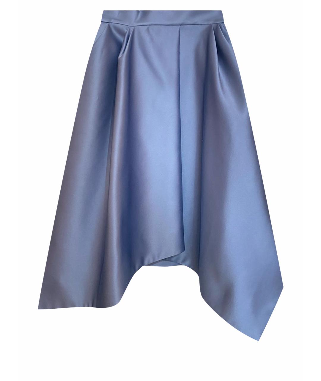 DICE KAYEK Голубая полиэстеровая юбка миди, фото 1