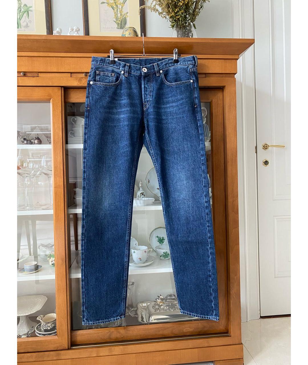 ELEVENTY Синие хлопковые прямые джинсы, фото 9