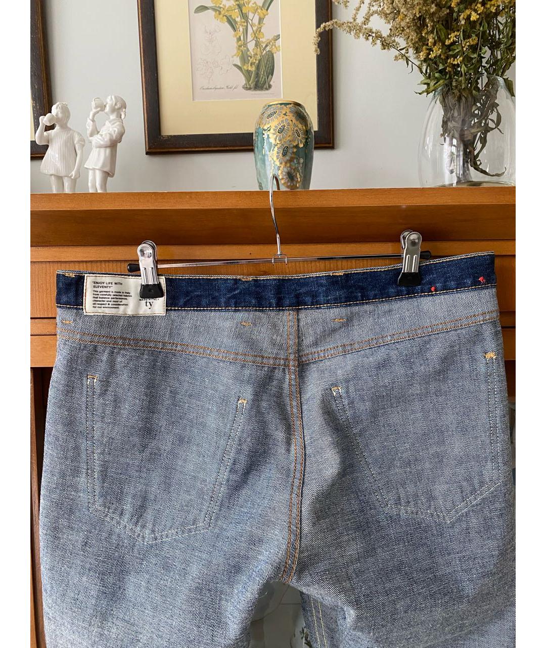 ELEVENTY Синие хлопковые прямые джинсы, фото 4