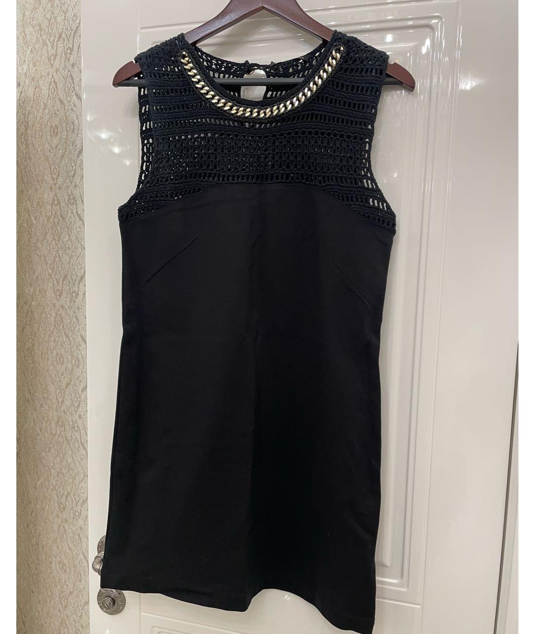 LIU JO Черное хлопко-эластановое повседневное платье, фото 2