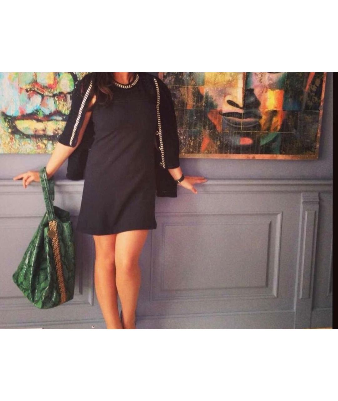 LIU JO Черное хлопко-эластановое повседневное платье, фото 8