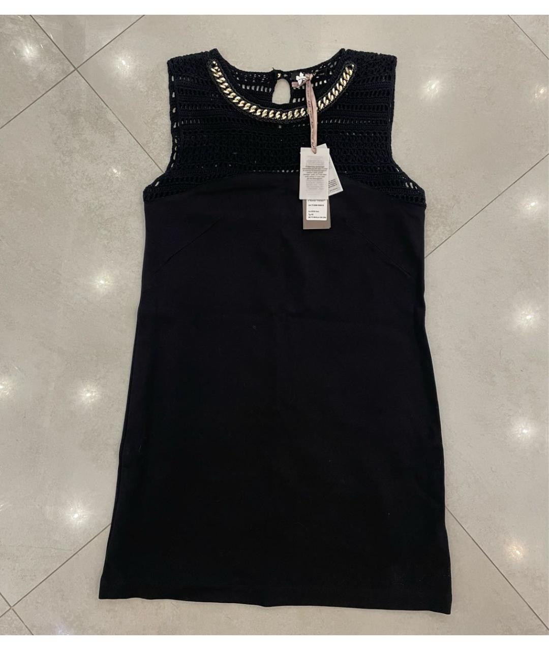 LIU JO Черное хлопко-эластановое повседневное платье, фото 9