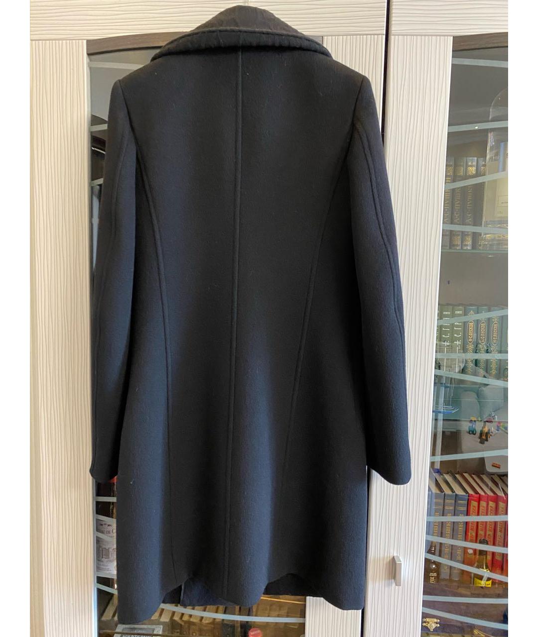 SAINT LAURENT Черное шерстяное пальто, фото 2