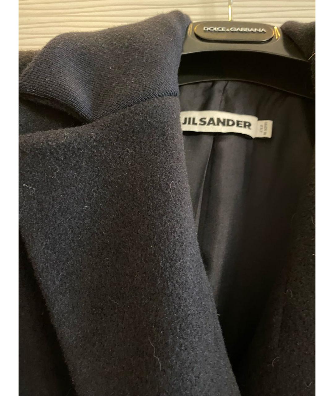 JIL SANDER Темно-синее шерстяное пальто, фото 7
