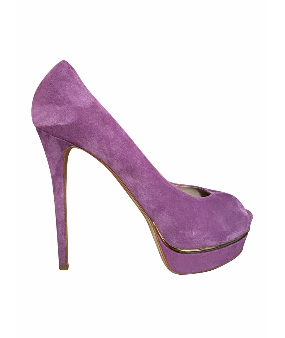 POLLINI Фиолетовые замшевые туфли, фото 1