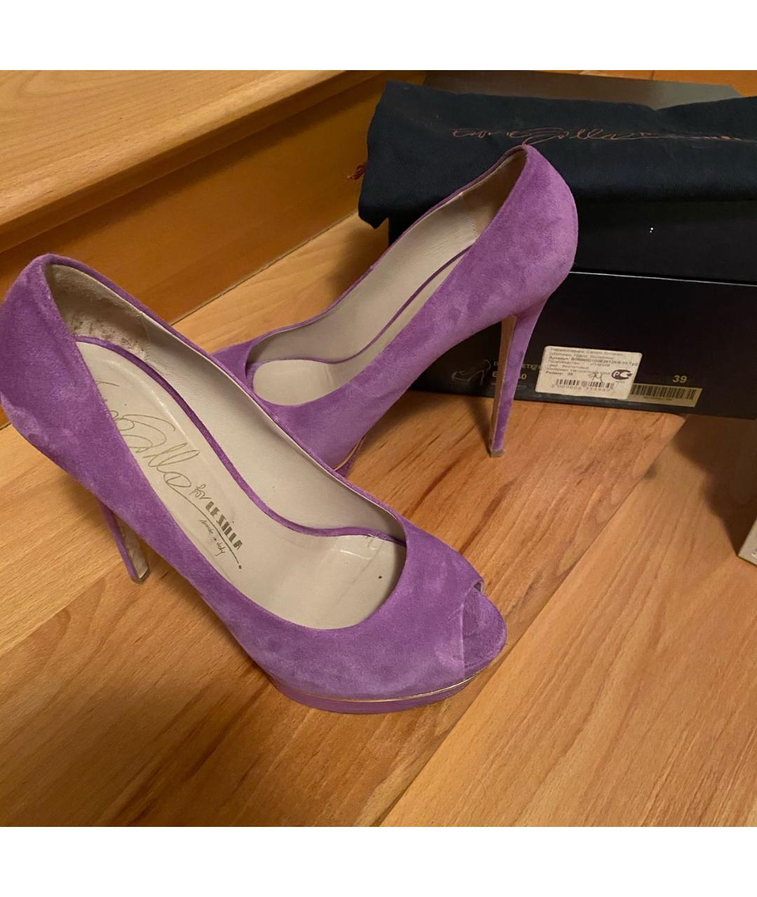POLLINI Фиолетовые замшевые туфли, фото 2