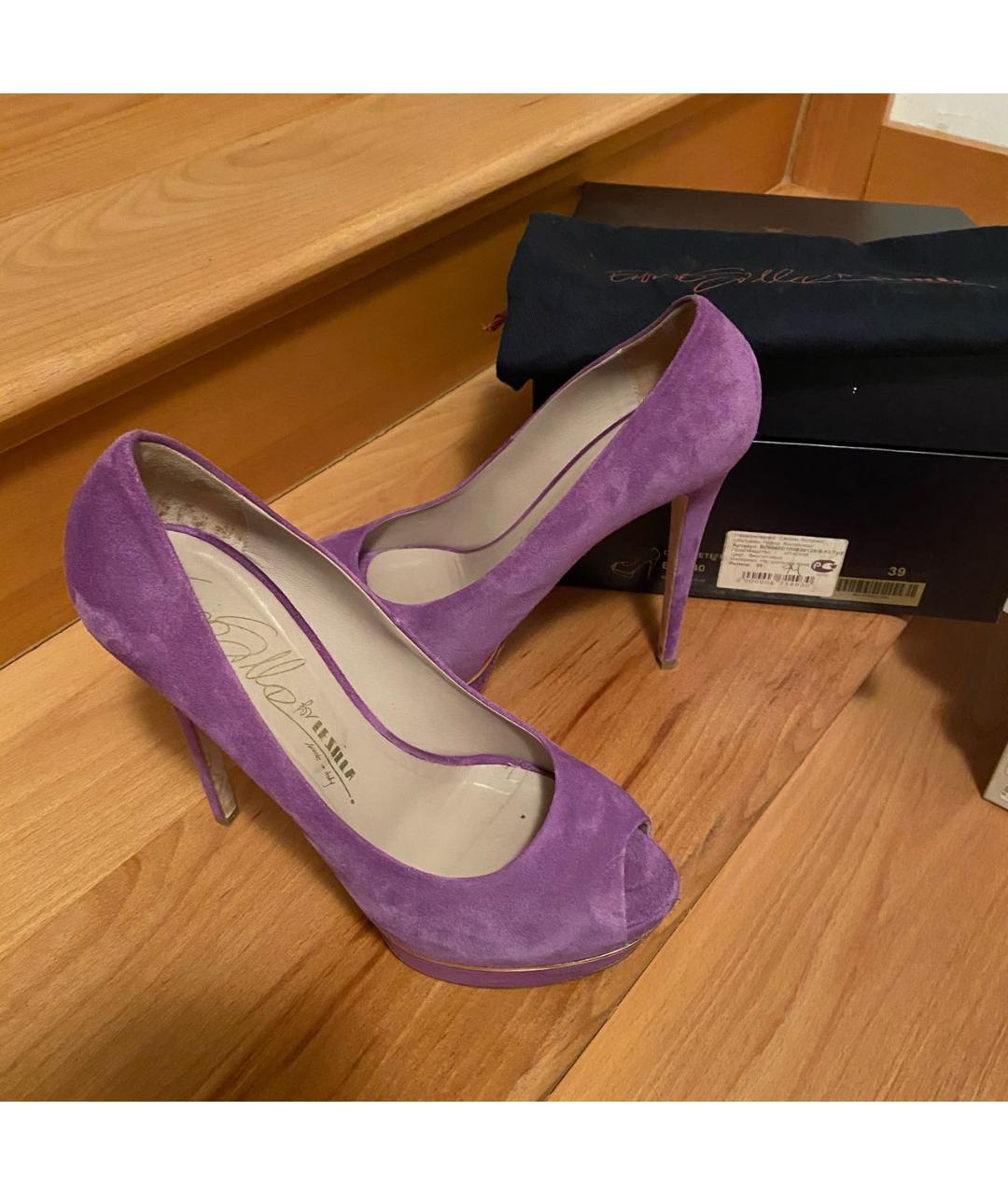 POLLINI Фиолетовые замшевые туфли, фото 3