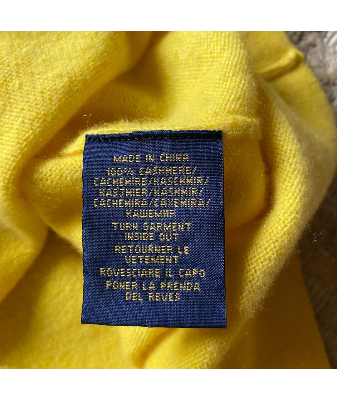 POLO RALPH LAUREN Желтый кашемировый джемпер / свитер, фото 4