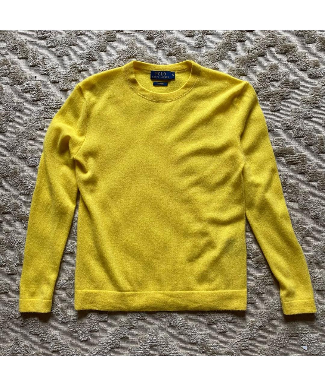 POLO RALPH LAUREN Желтый кашемировый джемпер / свитер, фото 6