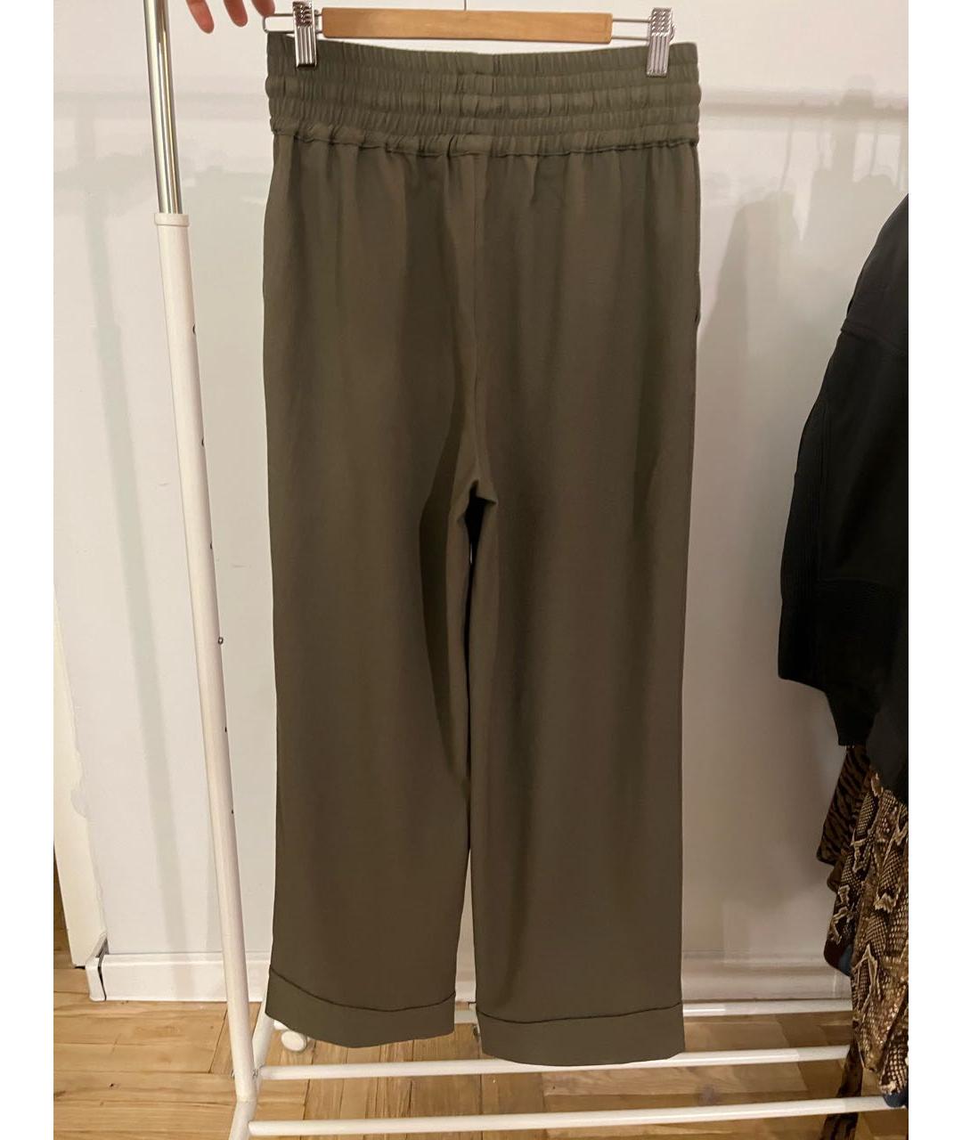 GANNI Зеленые креповые брюки широкие, фото 2