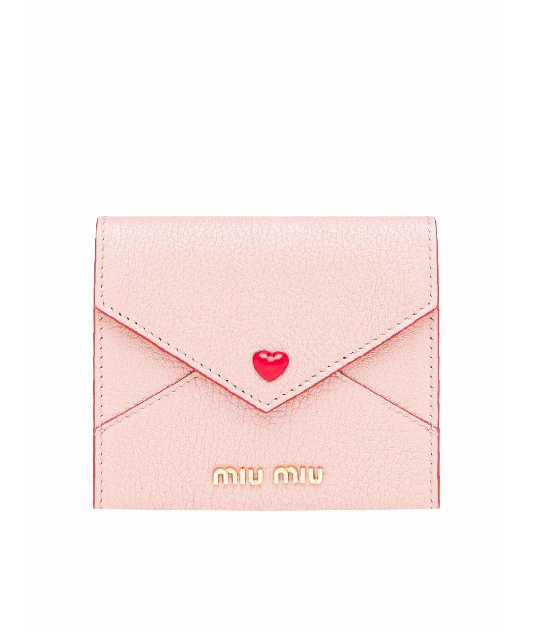 MIU MIU Розовый кожаный кошелек, фото 1