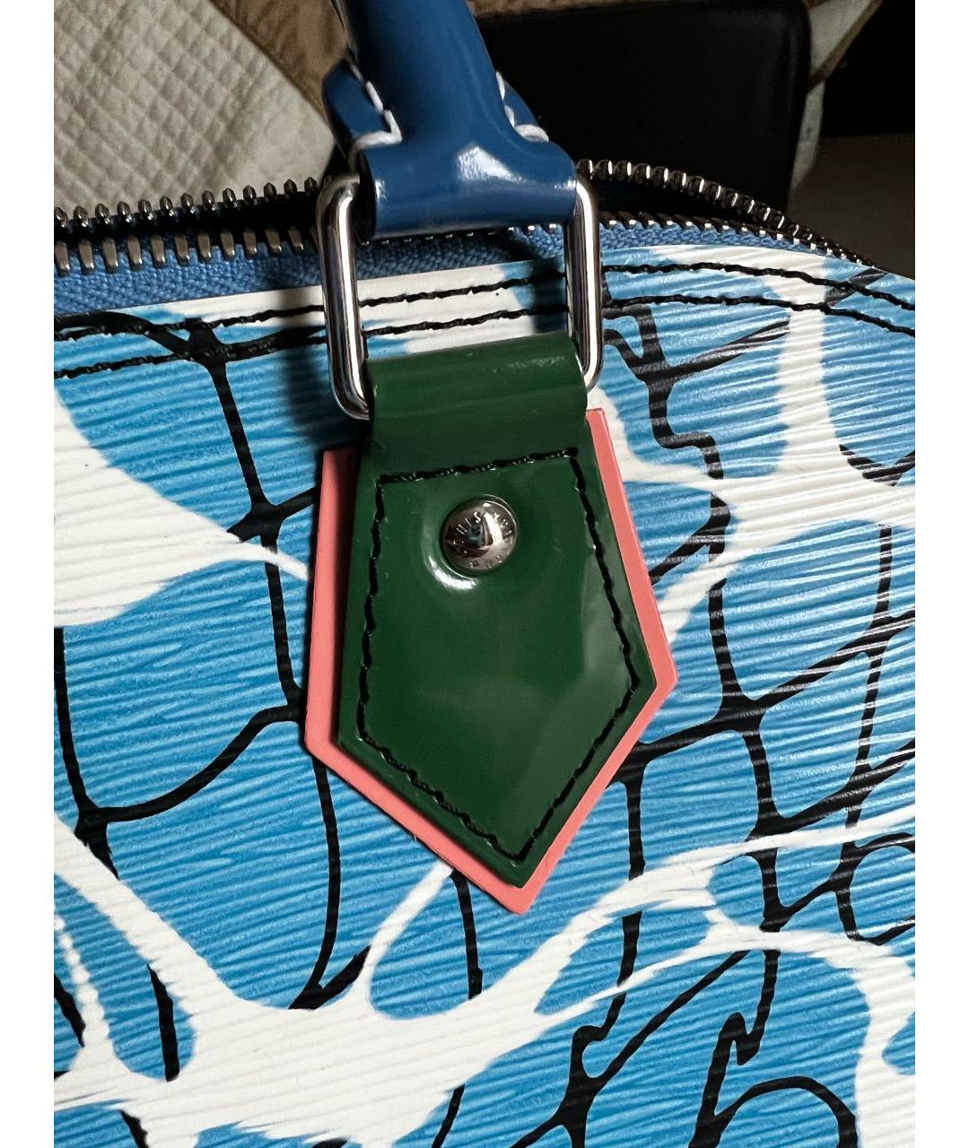 LOUIS VUITTON PRE-OWNED Голубая кожаная сумка с короткими ручками, фото 5