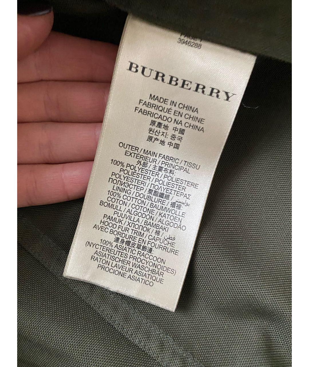 BURBERRY Хаки парка, фото 8