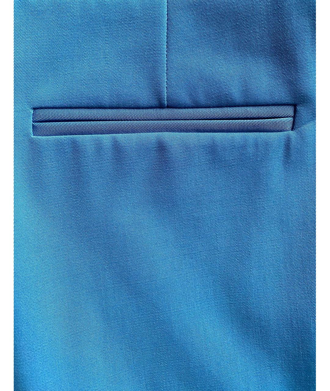 STELLA MCCARTNEY Голубые шерстяные прямые брюки, фото 5