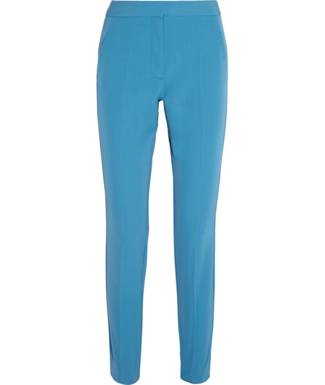 STELLA MCCARTNEY Голубые шерстяные прямые брюки, фото 1