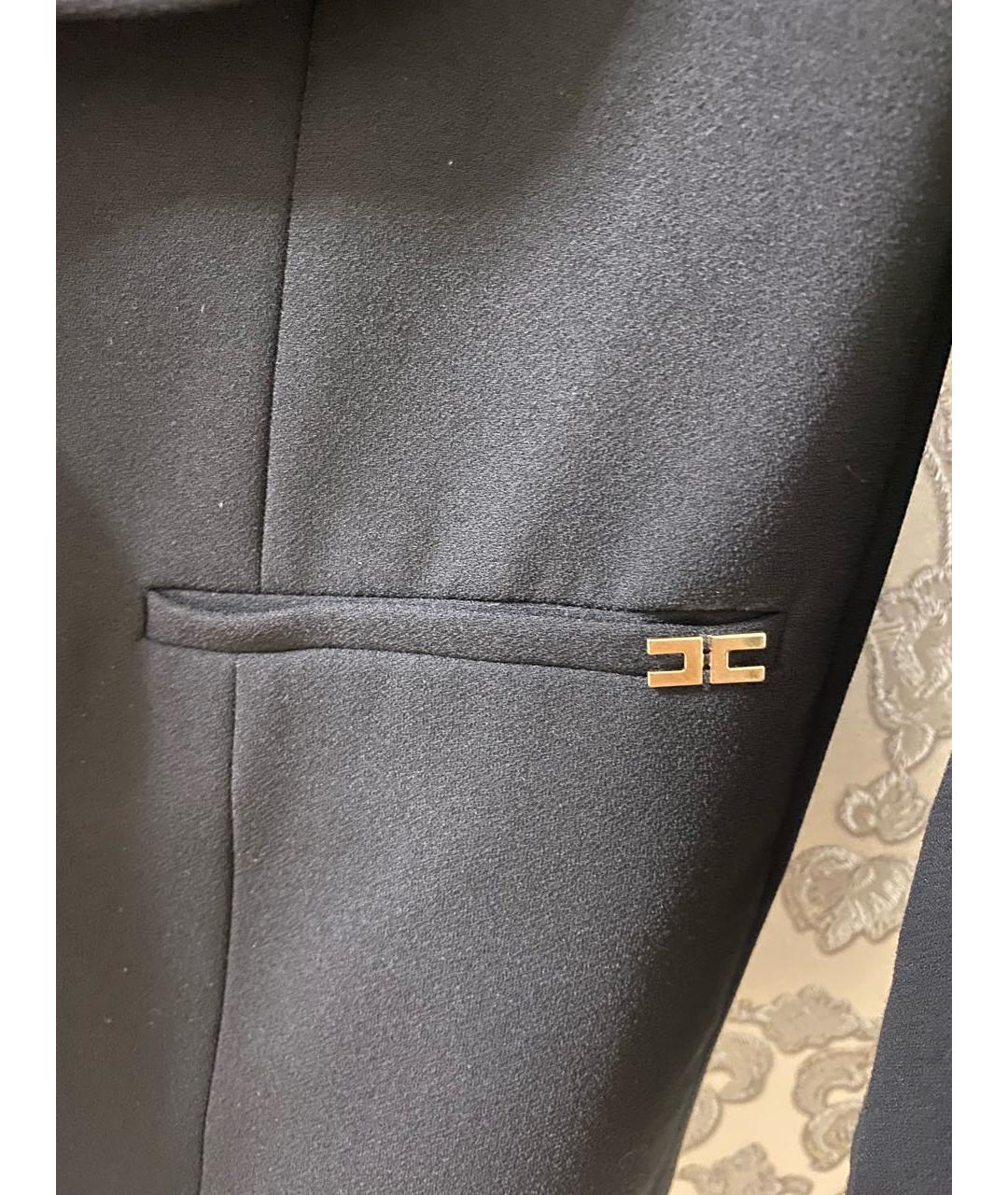 ELISABETTA FRANCHI Черный полиэстеровый жакет/пиджак, фото 6