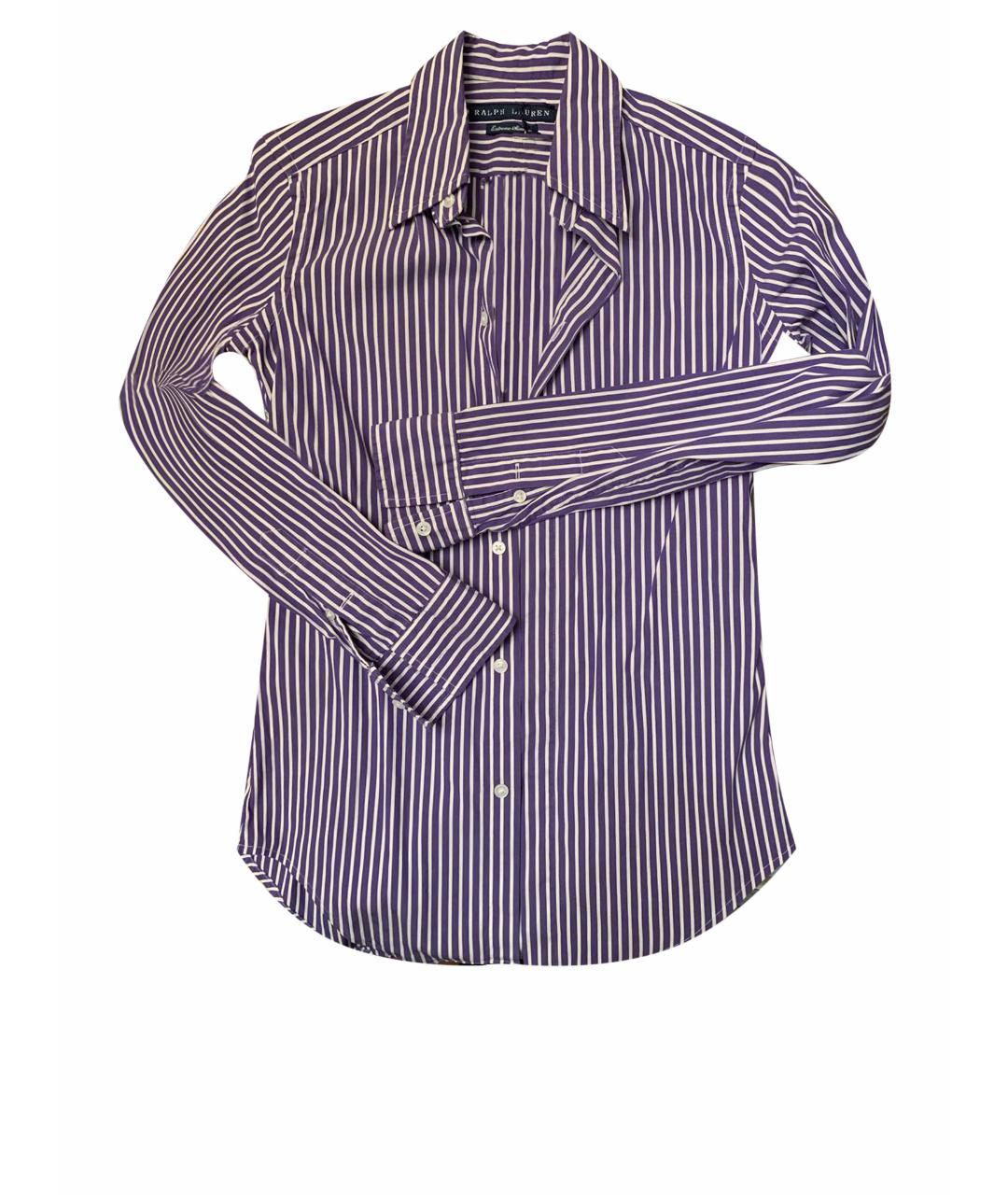 RALPH LAUREN Фиолетовая хлопко-эластановая рубашка, фото 8