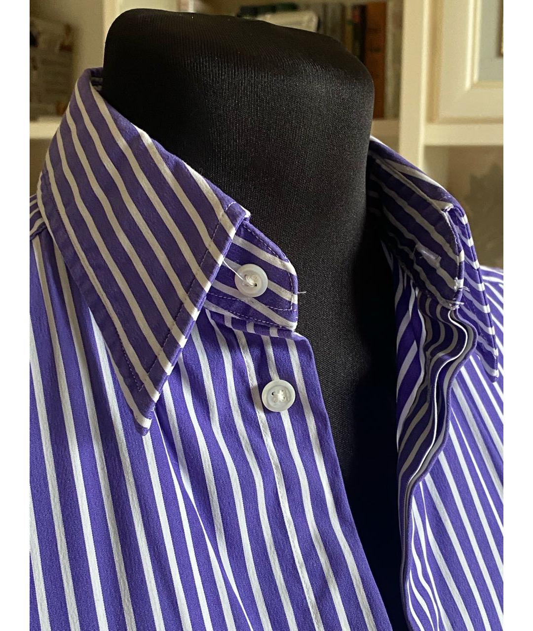 RALPH LAUREN Фиолетовая хлопко-эластановая рубашка, фото 2