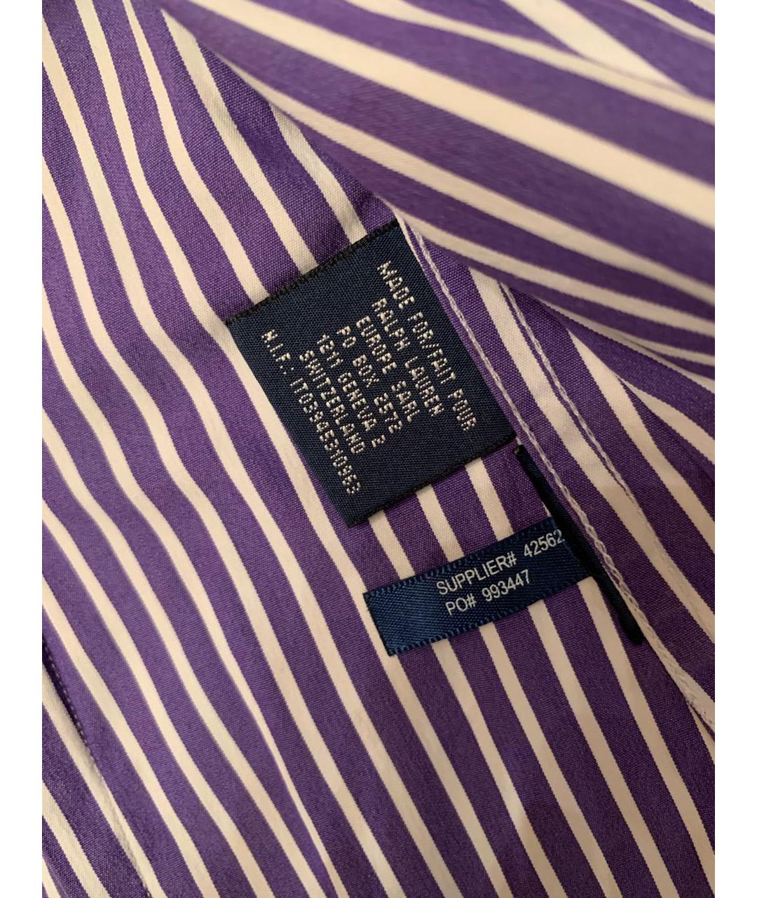 RALPH LAUREN Фиолетовая хлопко-эластановая рубашка, фото 6