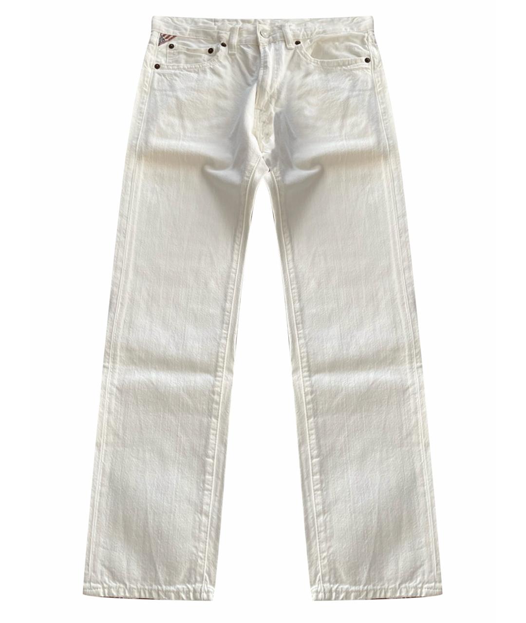 RALPH LAUREN DENIM & SUPPLY Белые хлопковые прямые джинсы, фото 1