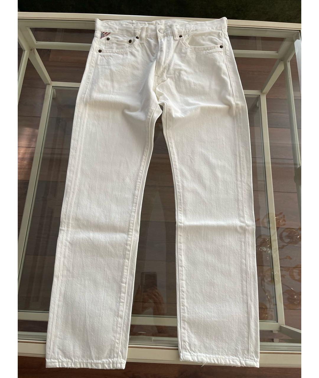 RALPH LAUREN DENIM & SUPPLY Белые хлопковые прямые джинсы, фото 5