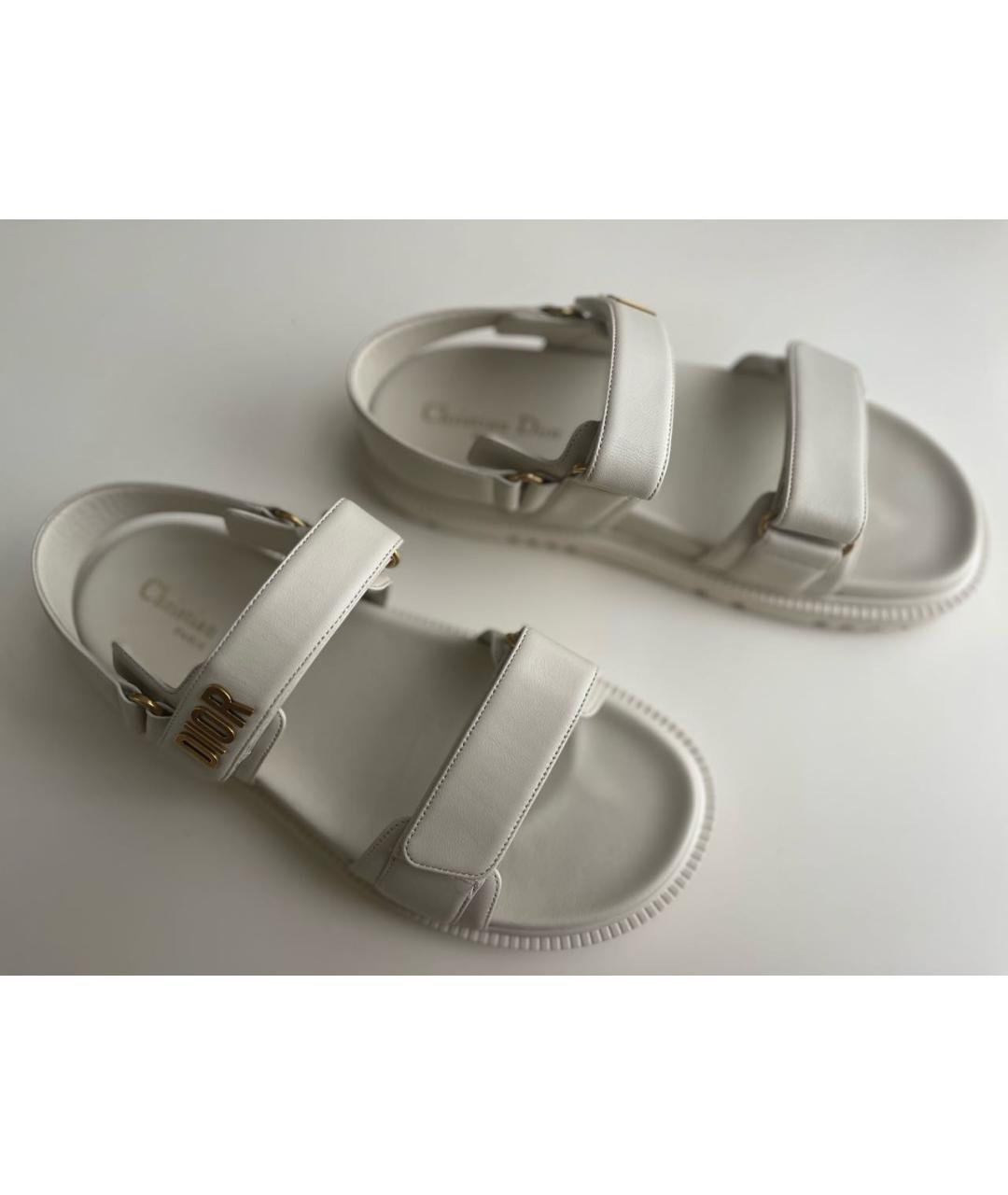 CHRISTIAN DIOR PRE-OWNED Белые кожаные сандалии, фото 2