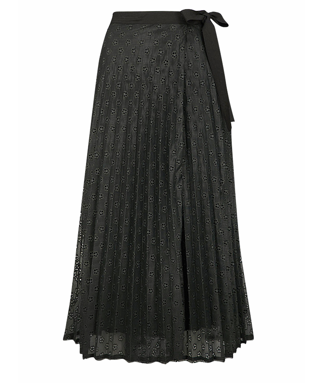 SANDRO Черная полиэстеровая юбка миди, фото 1