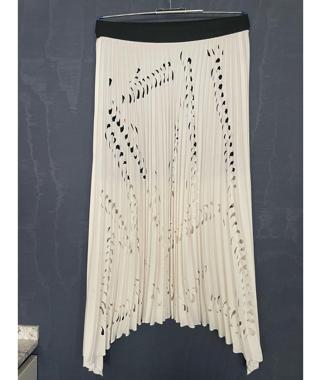 MAJE Белая полиэстеровая юбка миди, фото 9