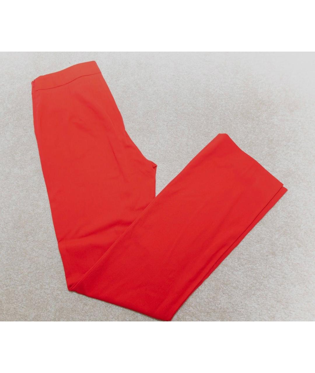 MAX MARA Красные шерстяные прямые брюки, фото 3